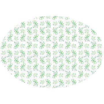 Mistletoe print oval linen tablecloth Christmas 