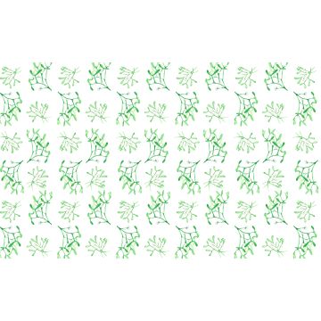 Mistletoe Christmas Linen Tablecloth Rectangular White and Green