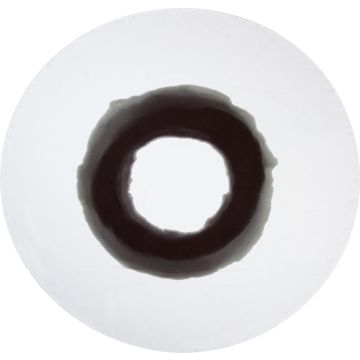 Moreton black and white round linen tablecloth