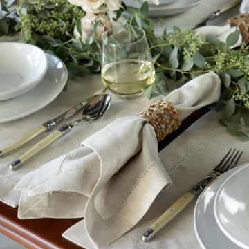 Natural Linen Napkin with Hemstitch