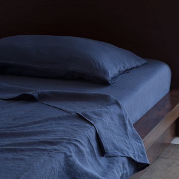 Navy Blue Linen Top Sheet