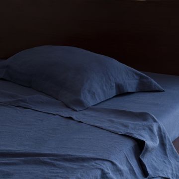 Navy Blue Indigo Pure Italian Linen Pillow Sham