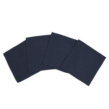 Navy Blue Pure Linen Cocktail Napkin Coaster