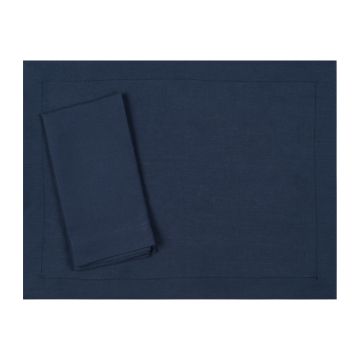 Huddleson Navy Blue Linen Placemat and Napkin