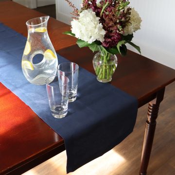 Navy Blue Linen Table Runner