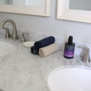 Navy Blue Linen Hand Towel / Tea Towel