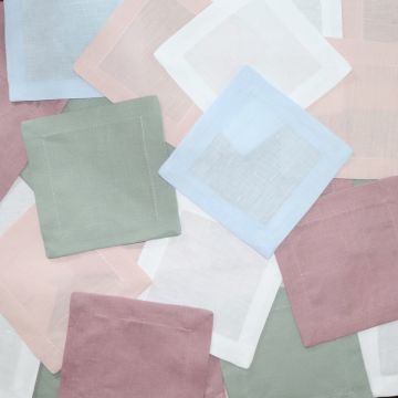 Heather Lilac Linen Cocktail Napkin