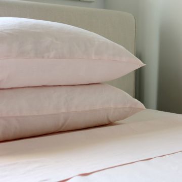 Pink Linen Sheet Set