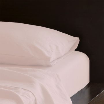 Pink Linen Fitted Sheet