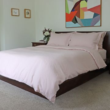 Huddleson Light Pink Blush Linen Duvet Cover