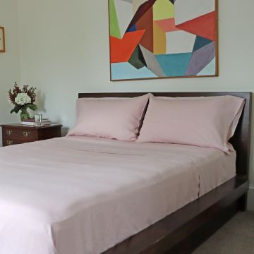 Pink Linen Fitted Sheet