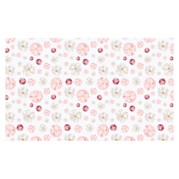 Poppy Floral Print Linen Tablecloth 