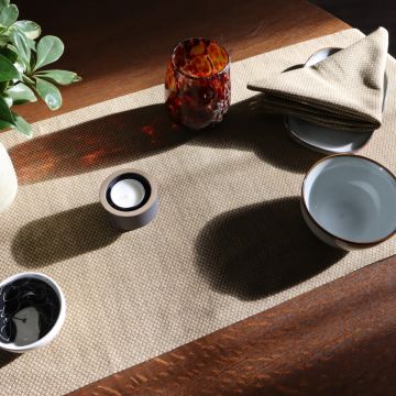 Olive Green Shibori Japanese Cotton Runner