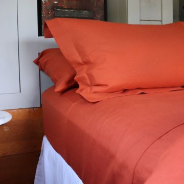 Terracotta pillow shams luxury linen 