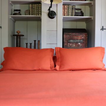Sienna Terracotta Linen Pillow Sham (Pair)