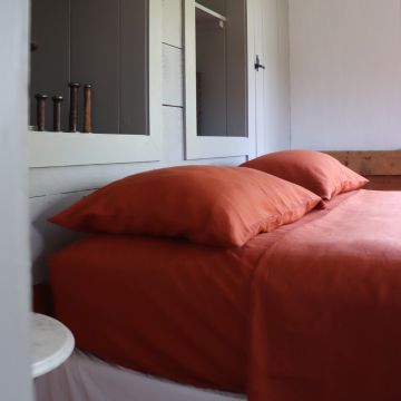 Sienna Terracotta Linen Top Sheet
