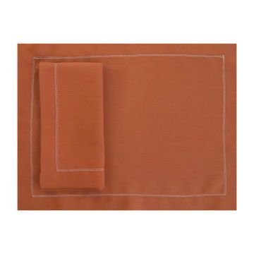 Huddleson Sienna Orange rust fall linen hemstitched placemat