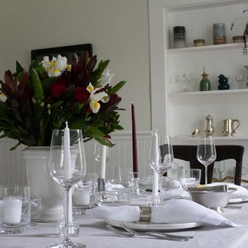 Silver Grey Round Linen Tablecloth