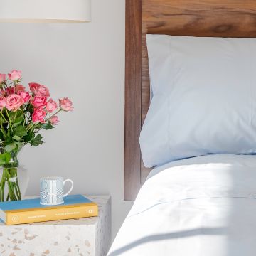 sky blue cotton fitted sheet percale 500 thread count 