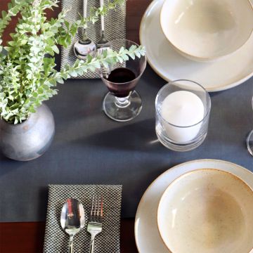 Slate Charcoal Grey Linen Table Runner
