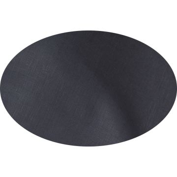 Charcoal slate grey oval linen tablecloth