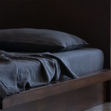 Slate Charcoal Grey Linen Sheet Set