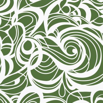 Huddleson green and white swirl printed Italian linen tablecloth