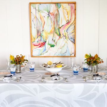 Sloan Silver Square Linen Tablecloth