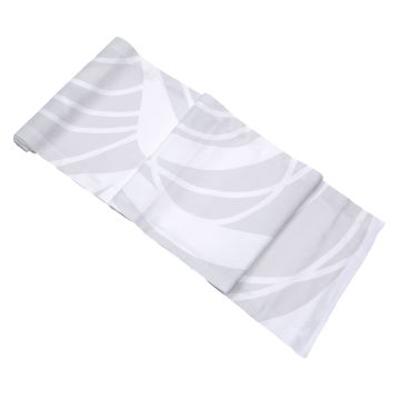 Sloan silver grey white swirl linen table runner