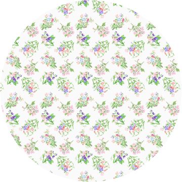 Sweet pea round linen tablecloth