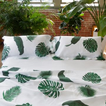 Tropical Leaves Linen Sham (Pair)