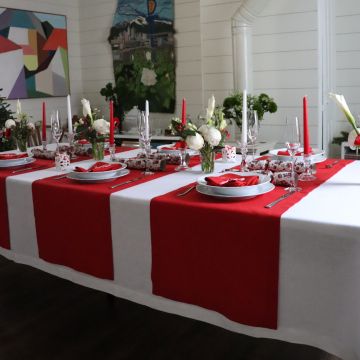 White Rectangular Linen Tablecloth