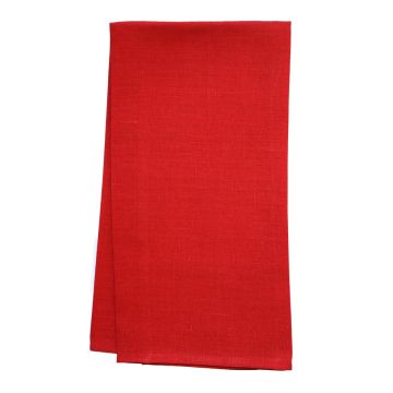 bright red linen hand towel tea towel