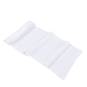 White linen table runner