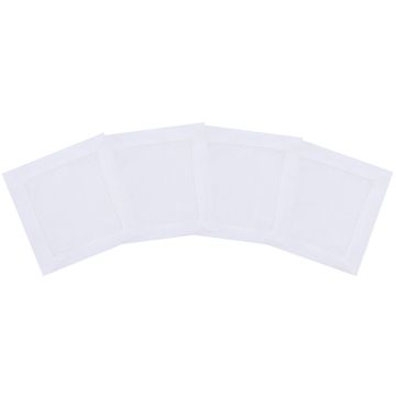 White Linen Hemstitched Cocktail Napkin