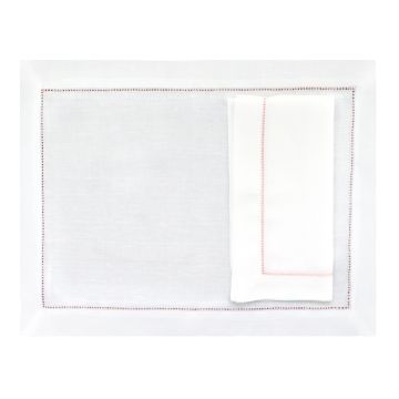 White luxury linen placemat and napkin 