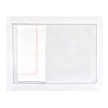 White luxury linen placemat and napkin 