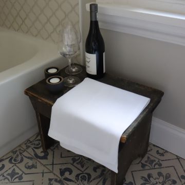 White Linen Hand Towel / Tea Towel