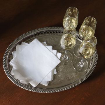 White Linen Cocktail Napkin