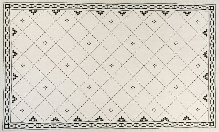 Natural linen tablecloth with black moroccan print ace hotel