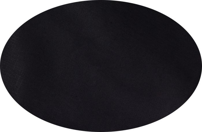 Black Linen Oval Tablecloth