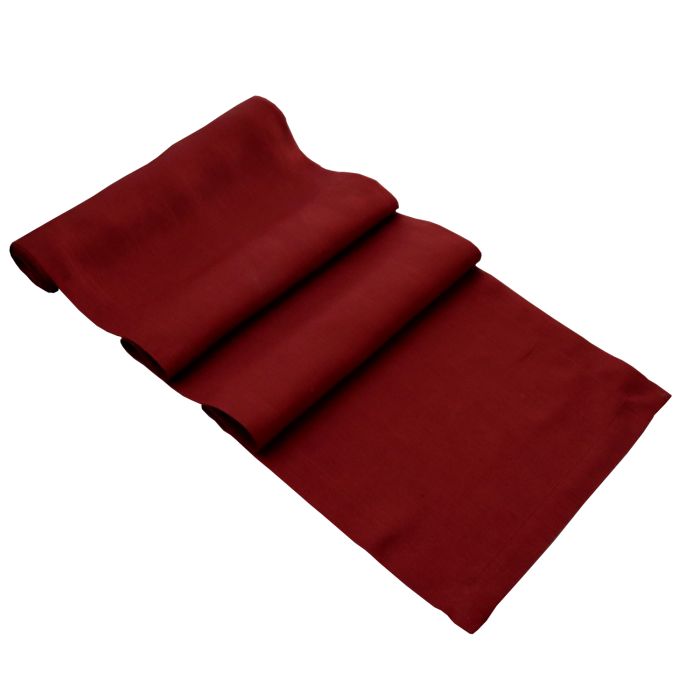 Burgundy Dark Red Linen Table Runner