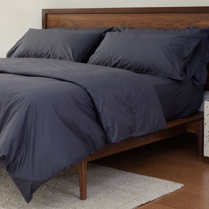 Charcoal 500TC Cotton Percale Duvet Cover