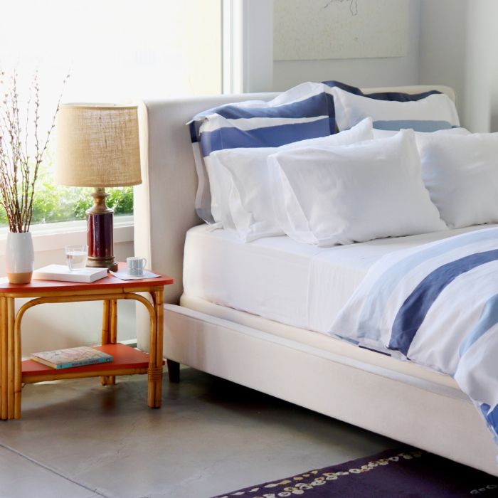 cinta blue linen pillow sham
