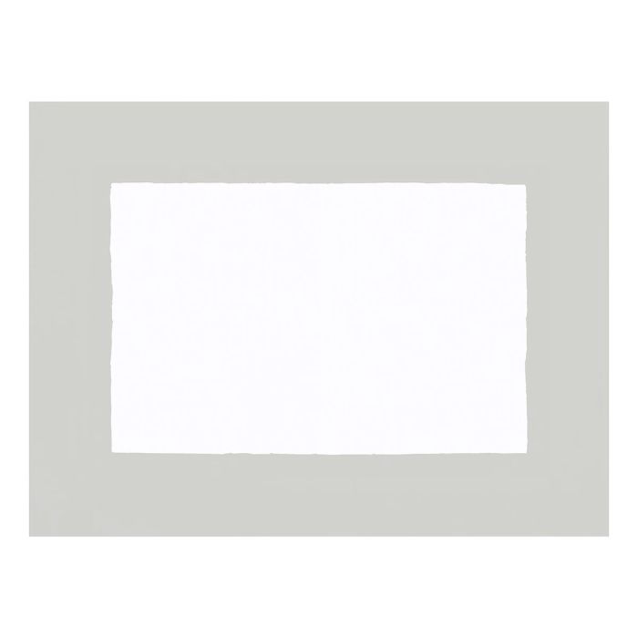 Huddleson Cinta white linen placemat with a concrete grey border