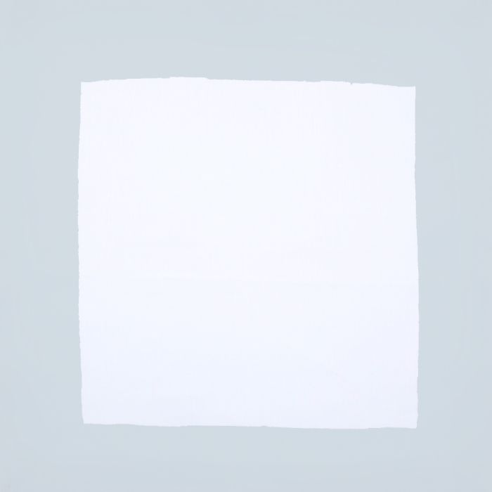 Huddleson white linen napkin with sky blue border