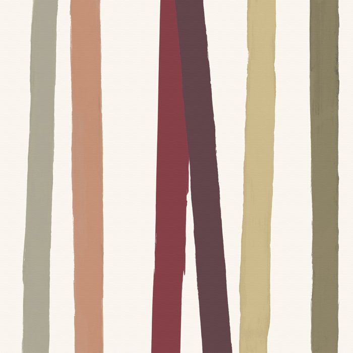 Cinta Multicolor Stripe Square Natural Undyed Linen Tablecloth