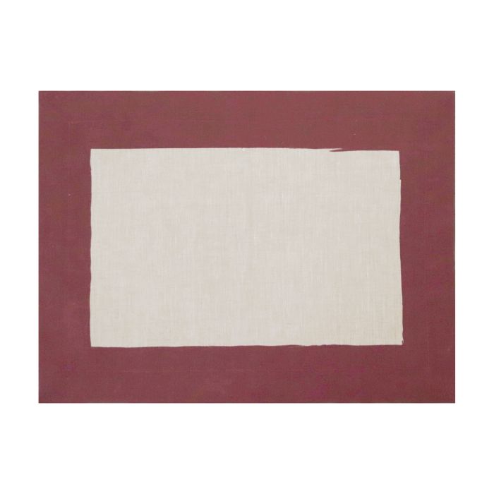 Cinta Burgundy Border Natural Linen Placemat