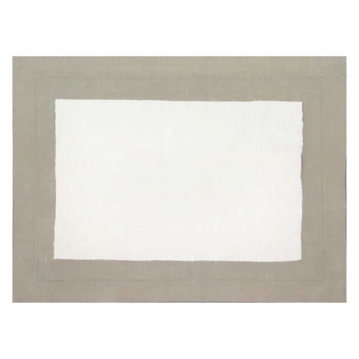 Huddleson Natural Linen Napkin Green Border