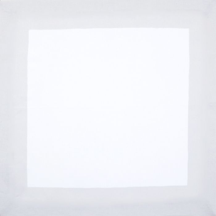 Cinta white linen cocktail napkin coaster silver grey border